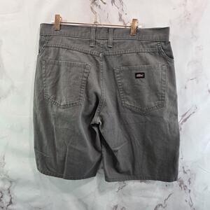 Dickies Shorts Mens 36 Grey Black Canvas 9 Inch Relaxed Bermuda Shop Mechanic